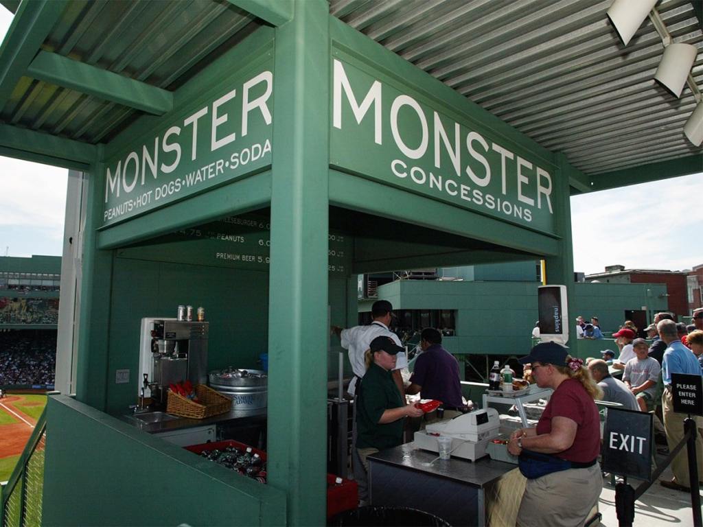 A general view of Fenway Park and the 'Monster' concession stand during a game between the New York Yankees and the Boston Red Sox on August 31, 2003 in Boston, Massachusetts. The Yankees defeated the Red Sox 8-4. (Photo by Rick Stewart/Getty Images)