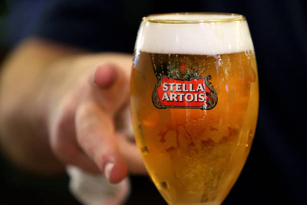 Glass of Stella Artois beer