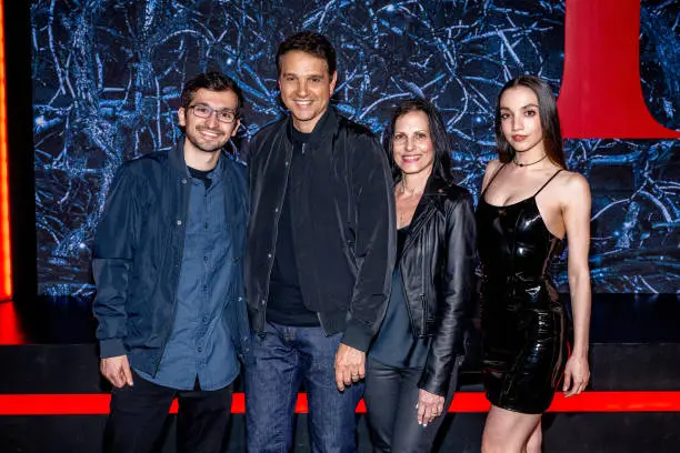 Photo of Ralph Macchio along with his son Daniel, wife Phyllis, and daughter Julia