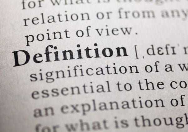 The page of a dictionary that shows the word Definition