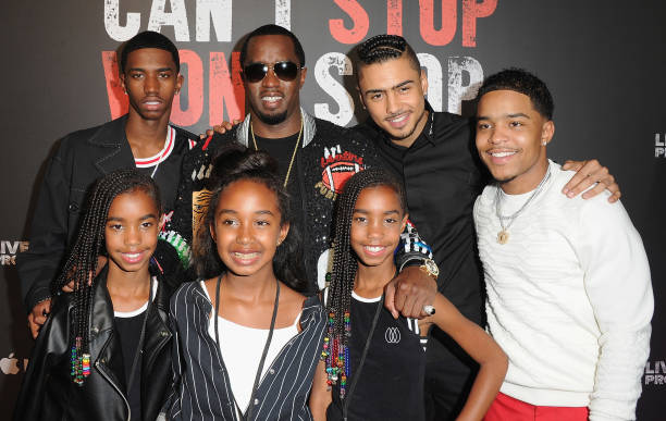 Picture of Sean Diddy Combs and his six children