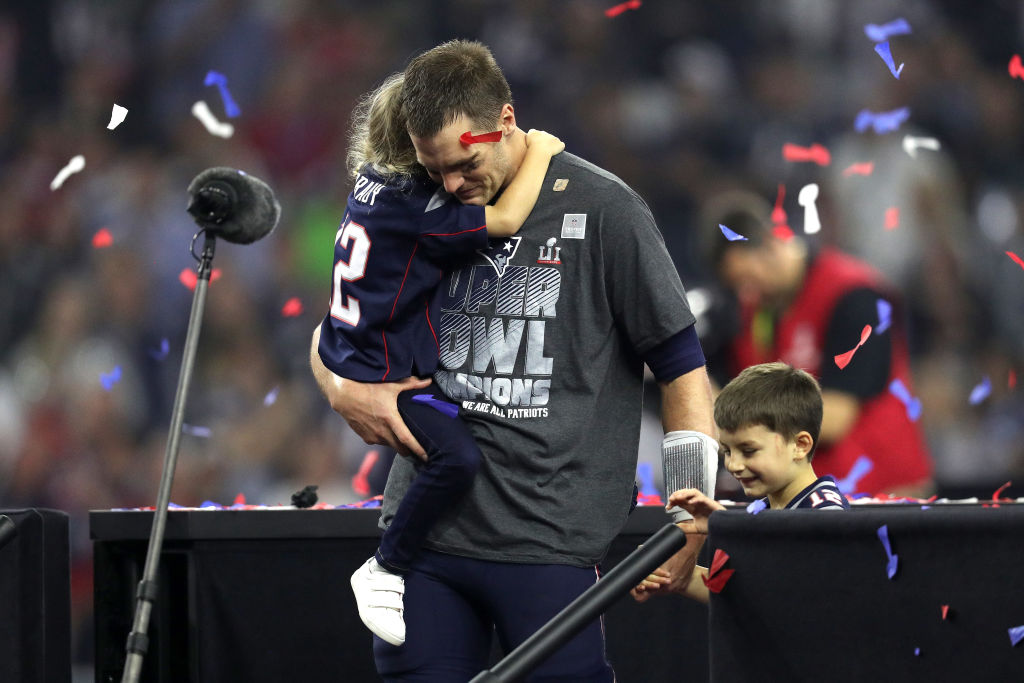 Tom Brady and daughter at Super Bowl LI 
